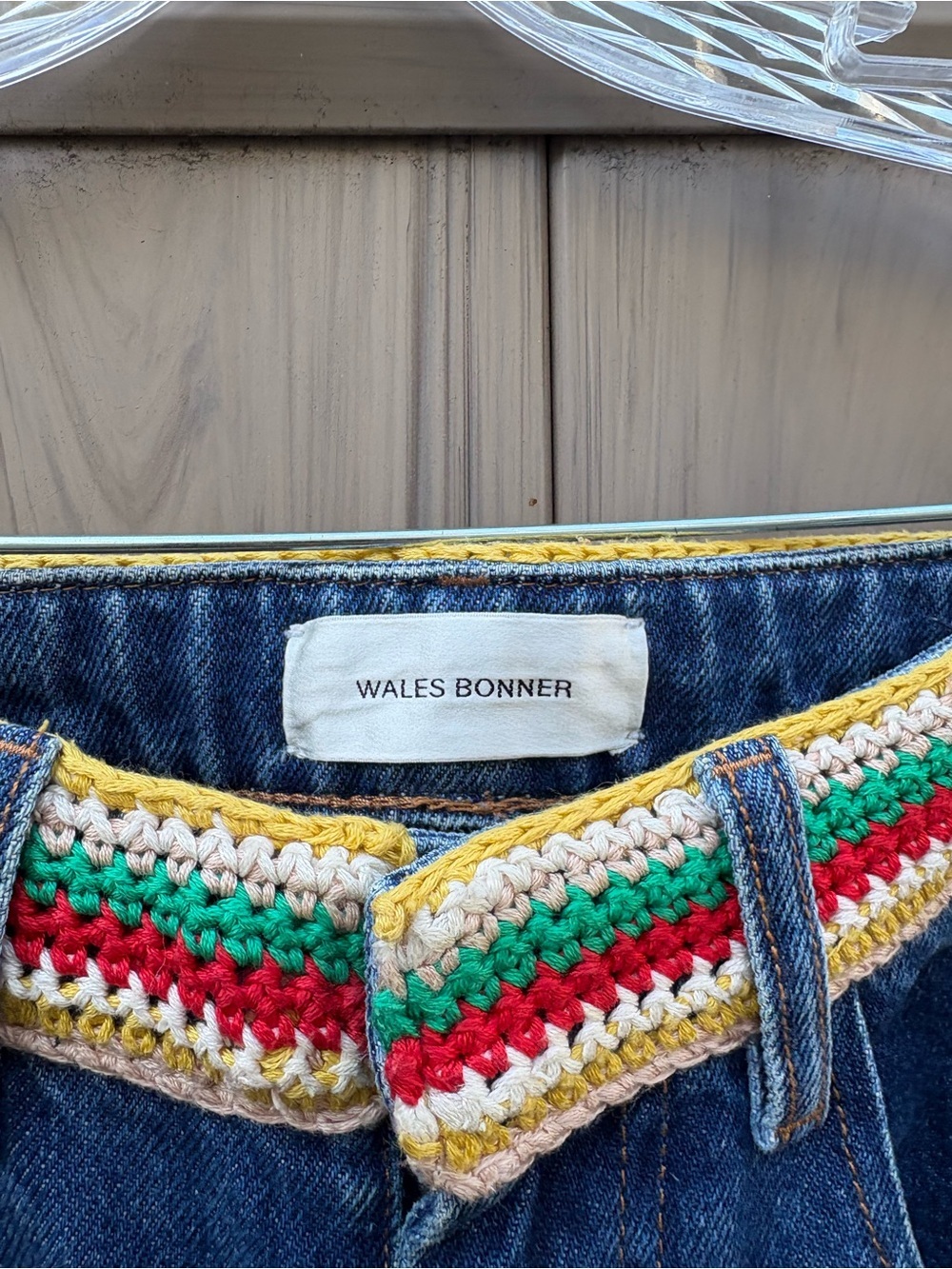 WALES BONNER Brixton Crochet-Waist Straight-Leg Jeans - Picture 5 of 10